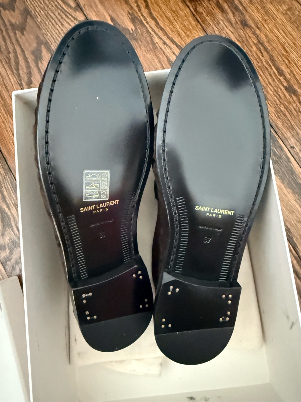 Saint Laurent Suede Loafers in Dark Brown - Picture 3 of 5